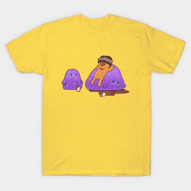 chill and chill T-Shirt by Bowlcut Pug